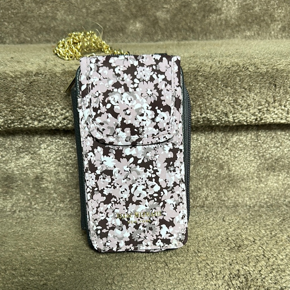 Isaac Mizrahi Crossbody Phone Bag with Gold Chain